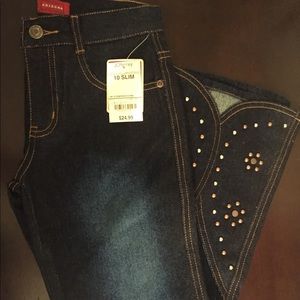 Dark stonewash denim jeans 10 slim